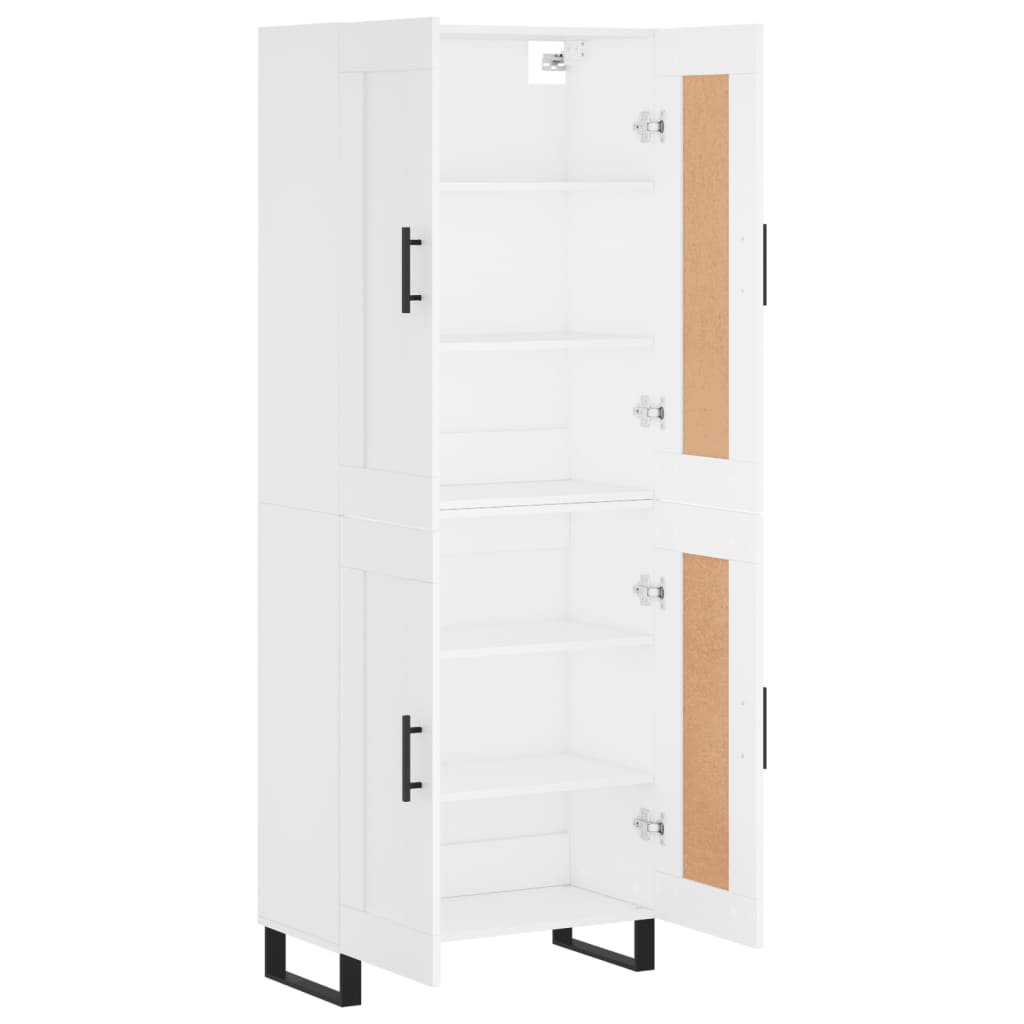 Visoka komoda bijela 69,5x34x180 cm konstruirano drvo