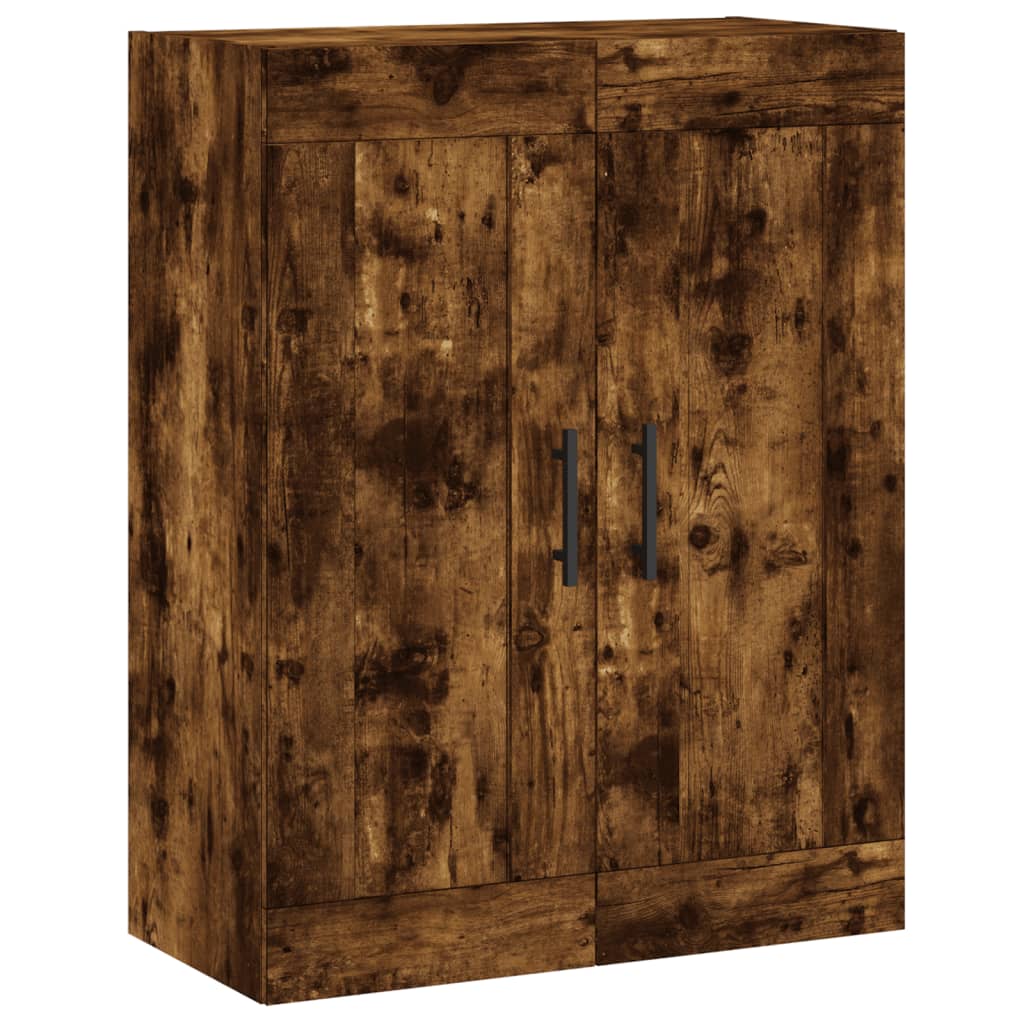 Visoka komoda dimljeni hrast 69,5x34x180 cm konstruiranog drva