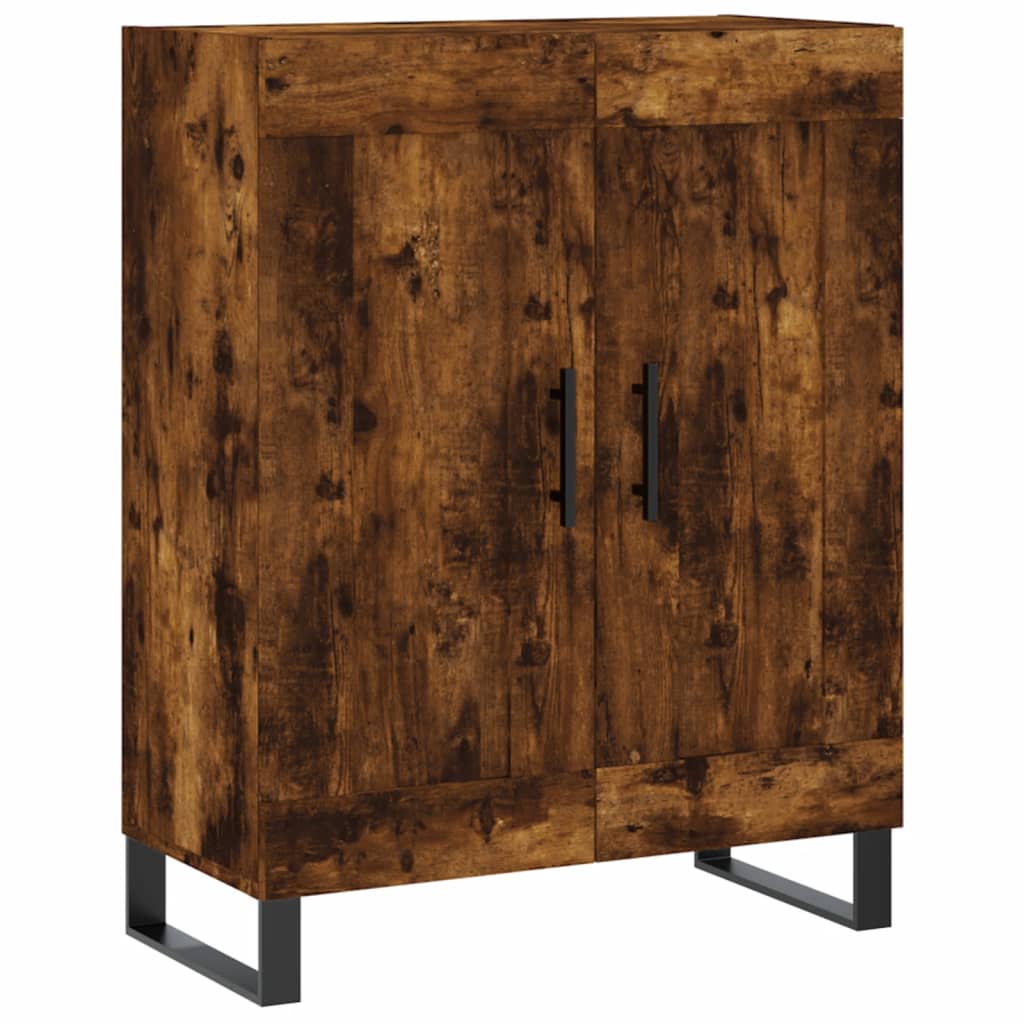 Visoka komoda dimljeni hrast 69,5x34x180 cm konstruiranog drva