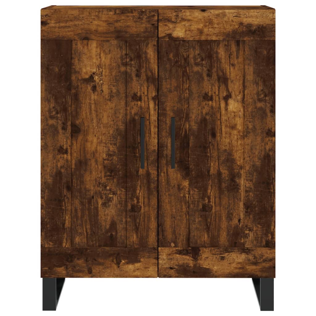 Visoka komoda dimljeni hrast 69,5x34x180 cm konstruiranog drva