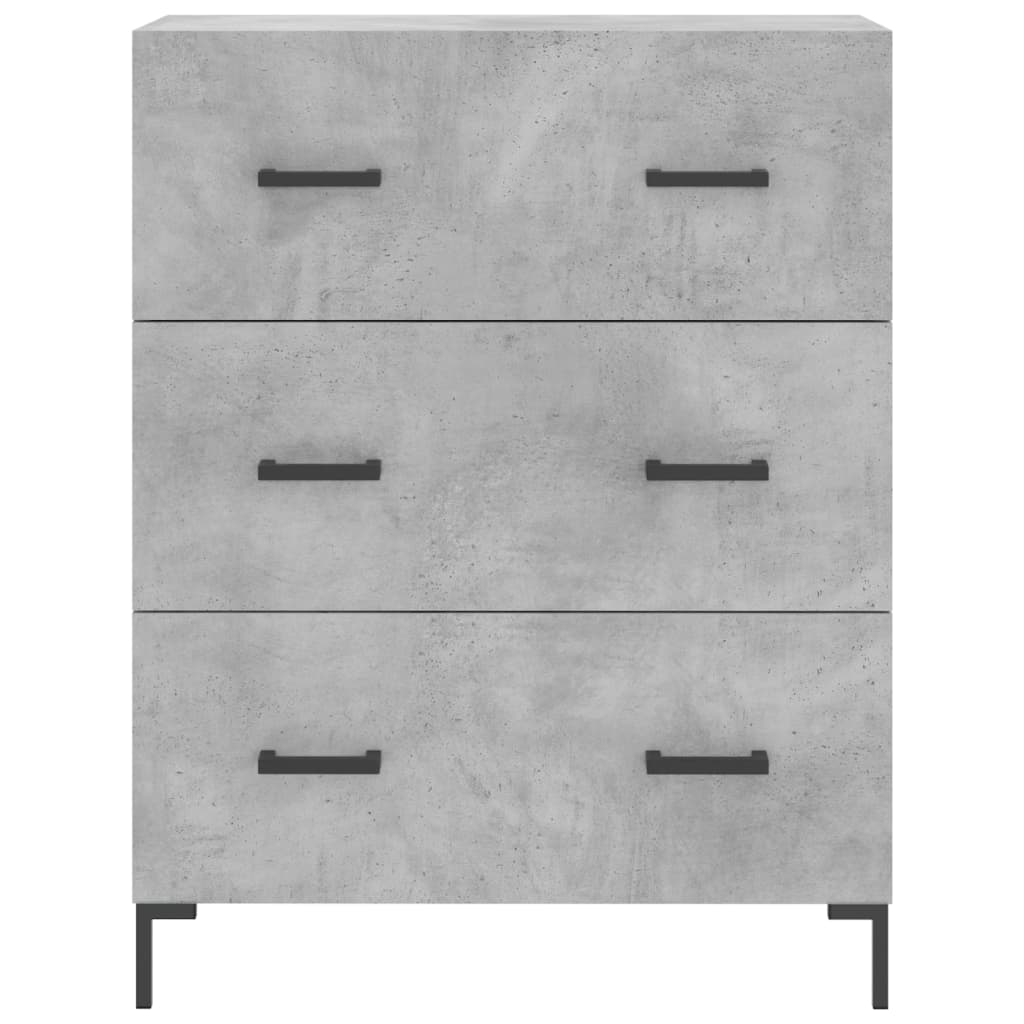 Visoka komoda siva betona 69,5x34x180 cm od konstruiranog drva