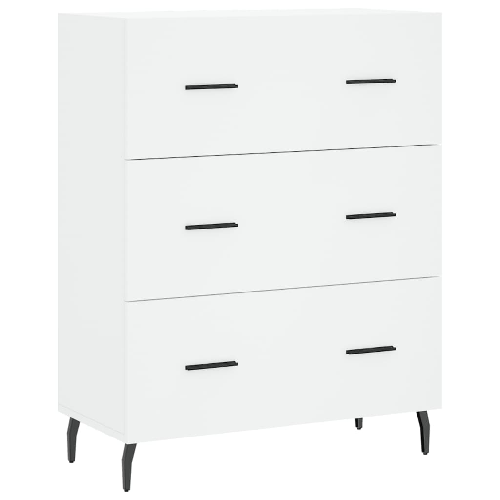Visoka komoda bijela 69,5x34x180 cm konstruirano drvo