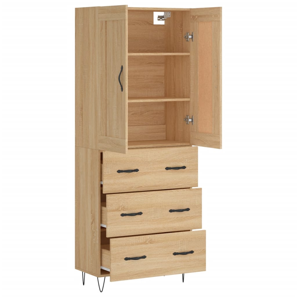 Visoka komoda hrasta sonome 69,5x34x180cm od konstruiranog drva