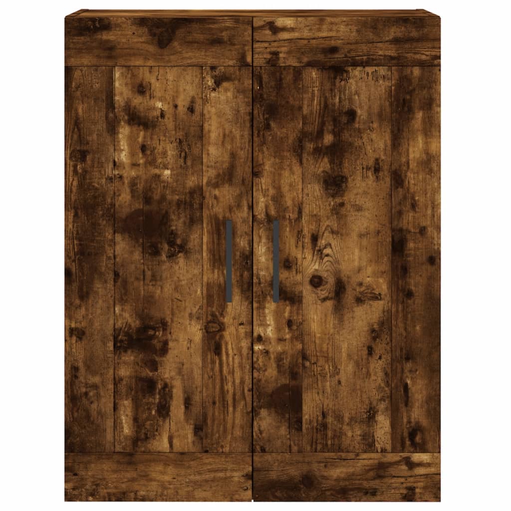 Visoka komoda dimljeni hrast 69,5x34x180 cm konstruiranog drva