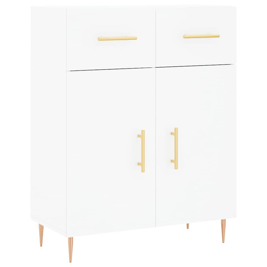 Visoka komoda bijela 69,5x34x180 cm konstruirano drvo