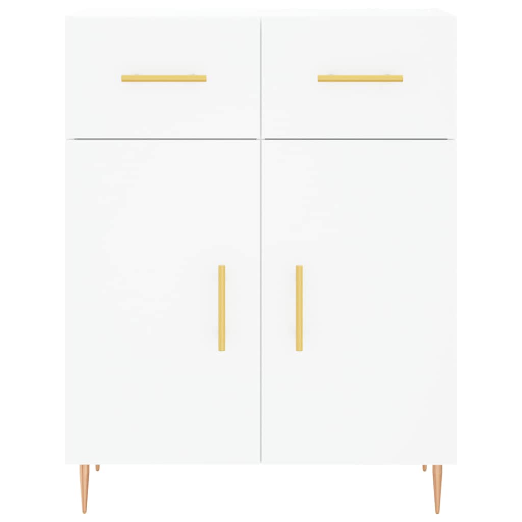 Visoka komoda bijela 69,5x34x180 cm konstruirano drvo
