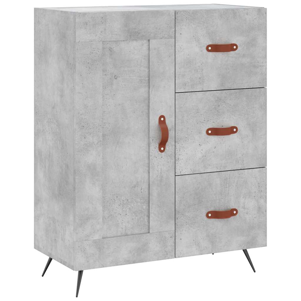 Visoka komoda siva betona 69,5x34x180 cm od konstruiranog drva