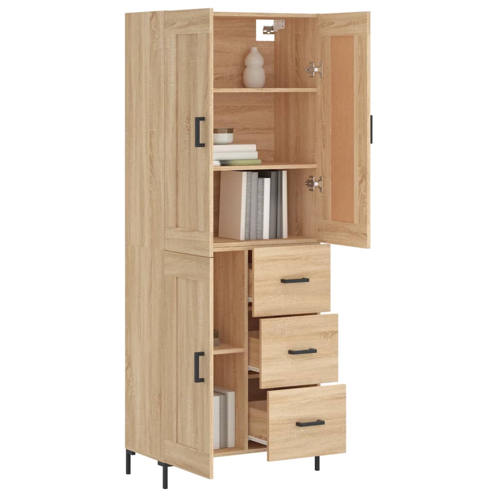 Visoka komoda hrasta sonome 69,5x34x180cm od konstruiranog drva