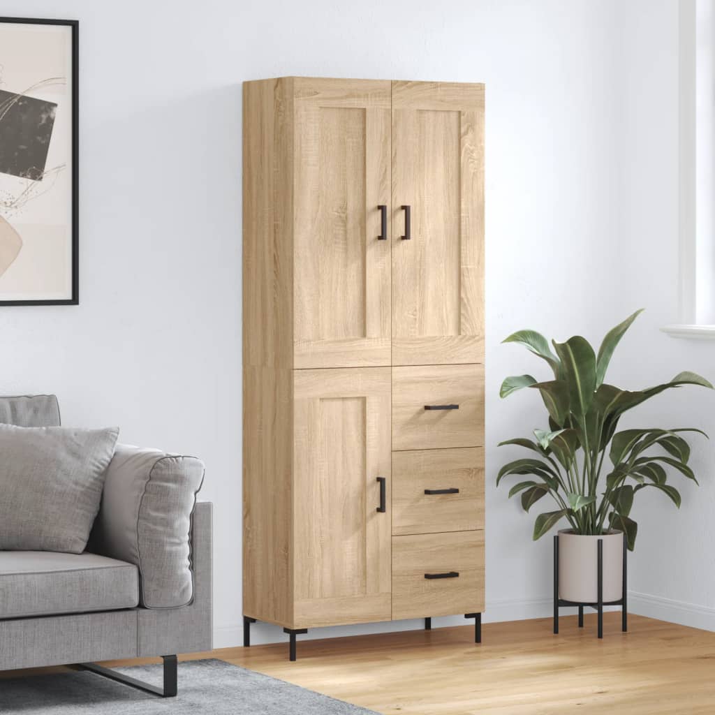 Visoka komoda hrasta sonome 69,5x34x180cm od konstruiranog drva