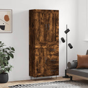 Visoka komoda dimljeni hrast 69,5x34x180 cm konstruiranog drva