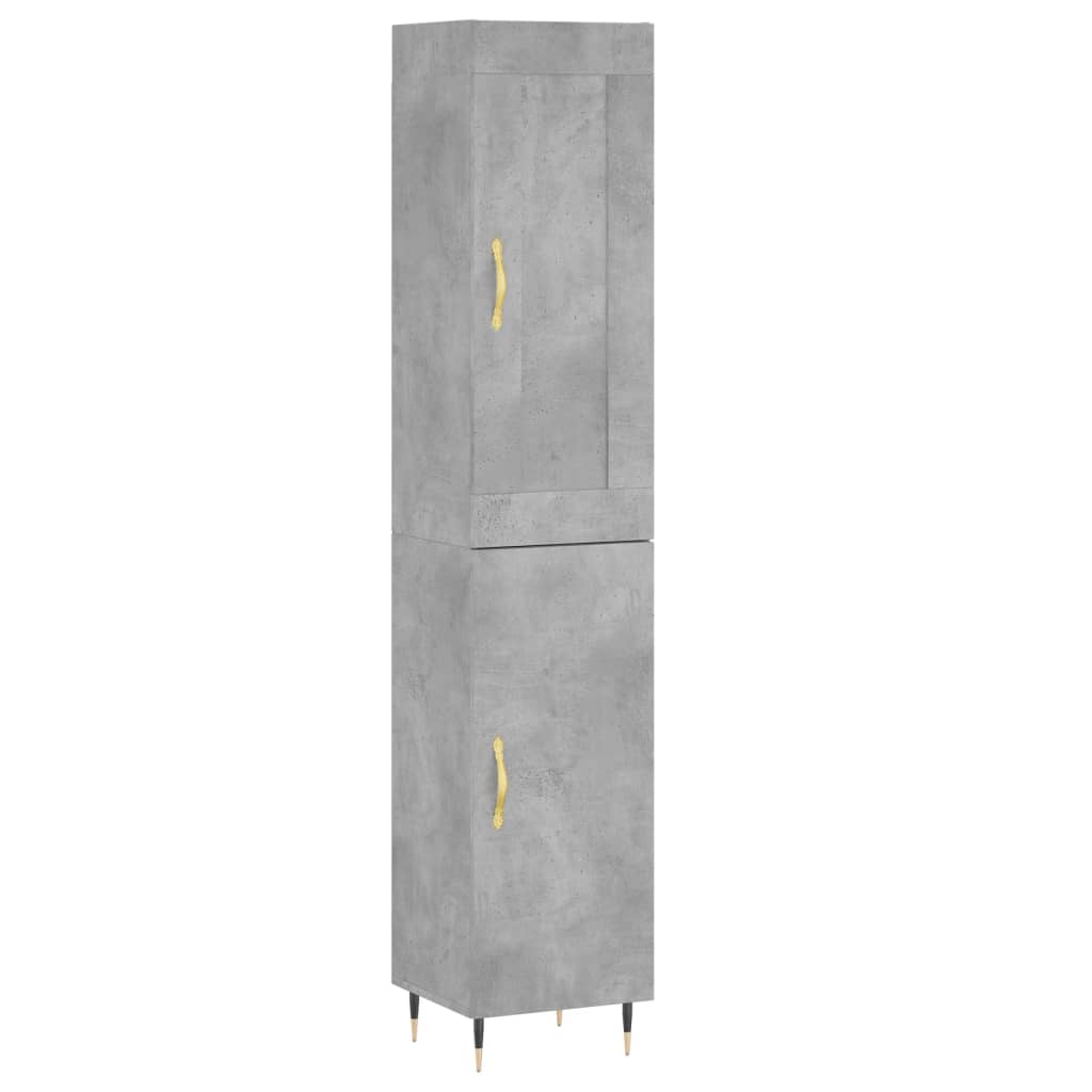 Visoka komoda siva betona 34,5x34x180 cm od konstruiranog drva