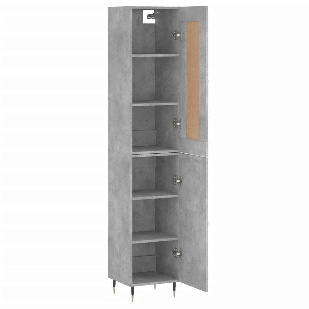 Visoka komoda siva betona 34,5x34x180 cm od konstruiranog drva