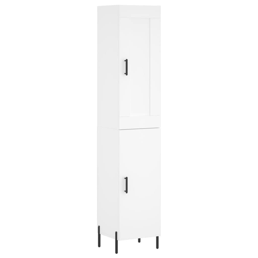 Visoka komoda bijeli 34,5x34x180 cm od konstruiranog drva