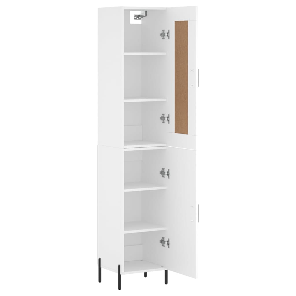 Visoka komoda bijeli 34,5x34x180 cm od konstruiranog drva