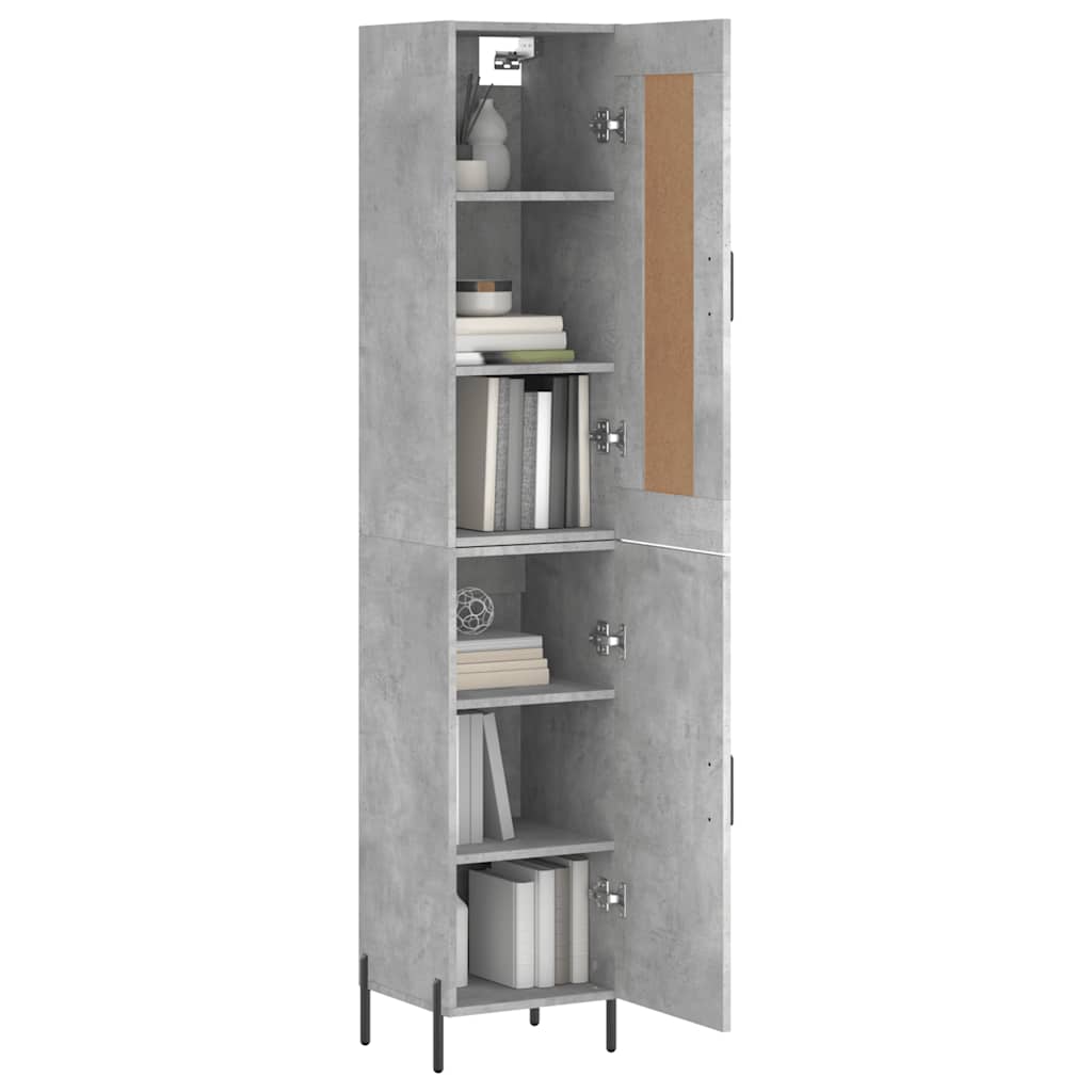 Visoka komoda siva betona 34,5x34x180 cm od konstruiranog drva