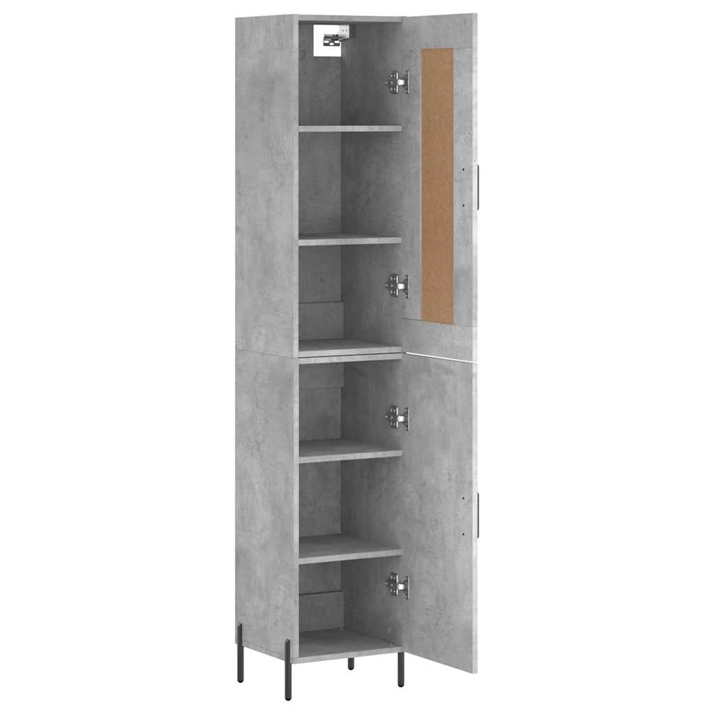 Visoka komoda siva betona 34,5x34x180 cm od konstruiranog drva