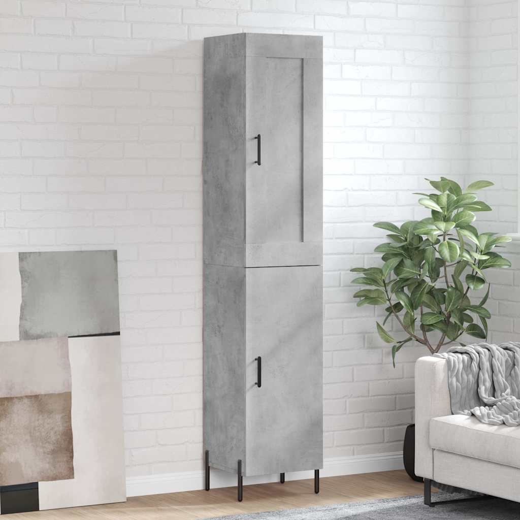 Visoka komoda siva betona 34,5x34x180 cm od konstruiranog drva