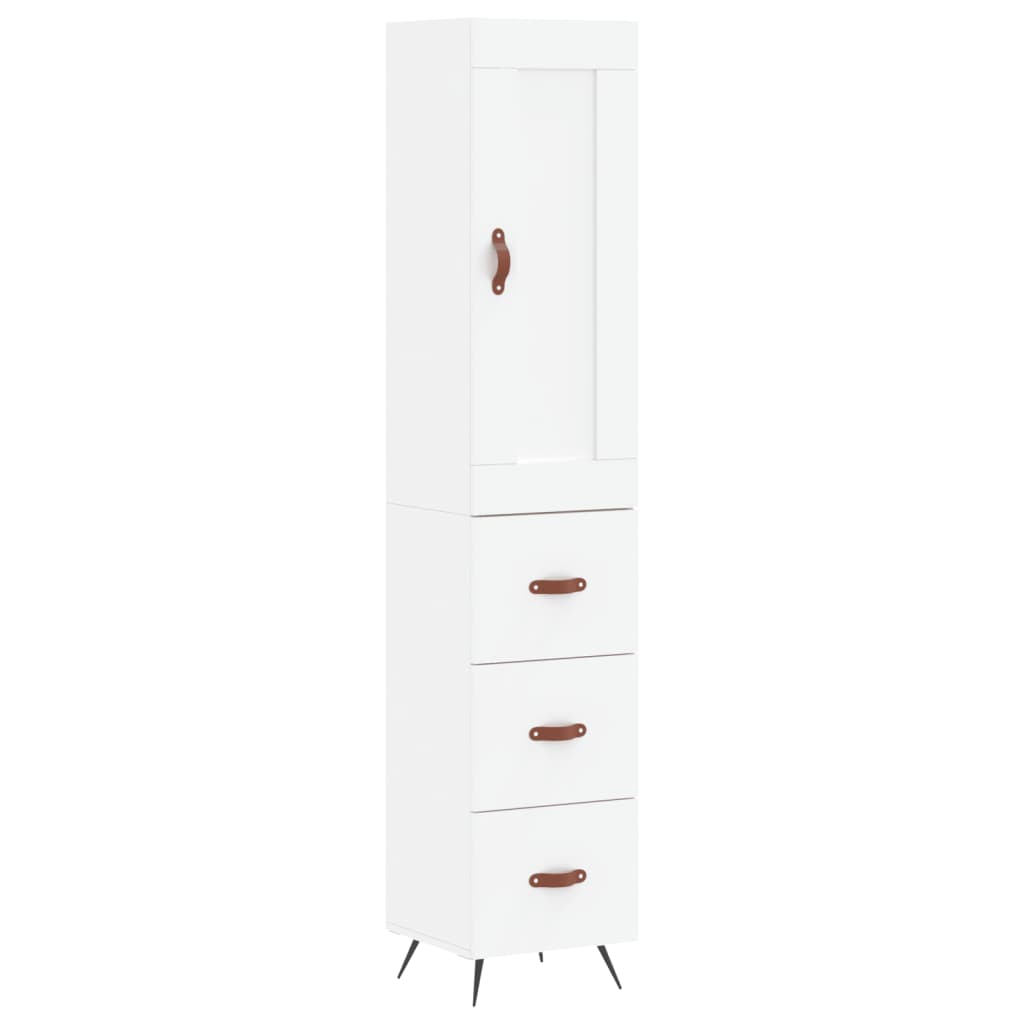 Visoka komoda bijeli 34,5x34x180 cm od konstruiranog drva