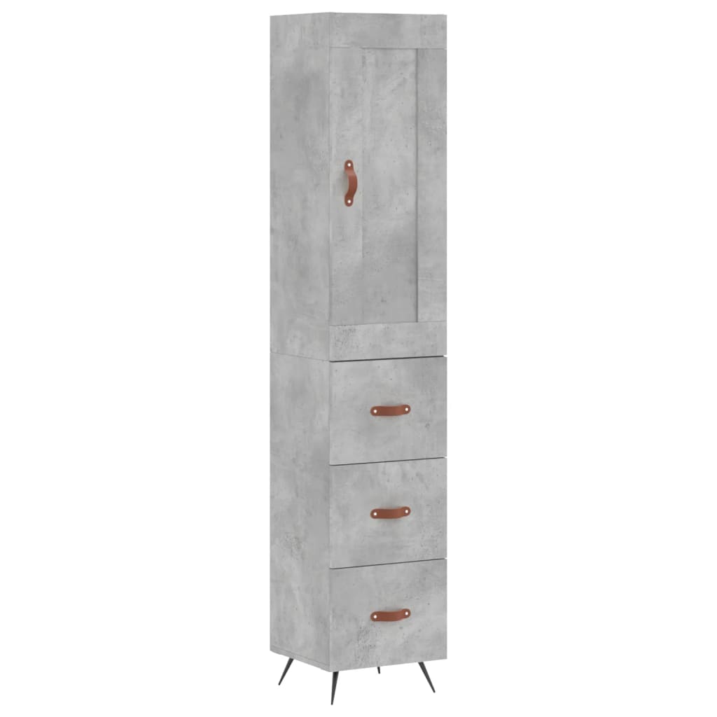 Visoka komoda siva betona 34,5x34x180 cm od konstruiranog drva