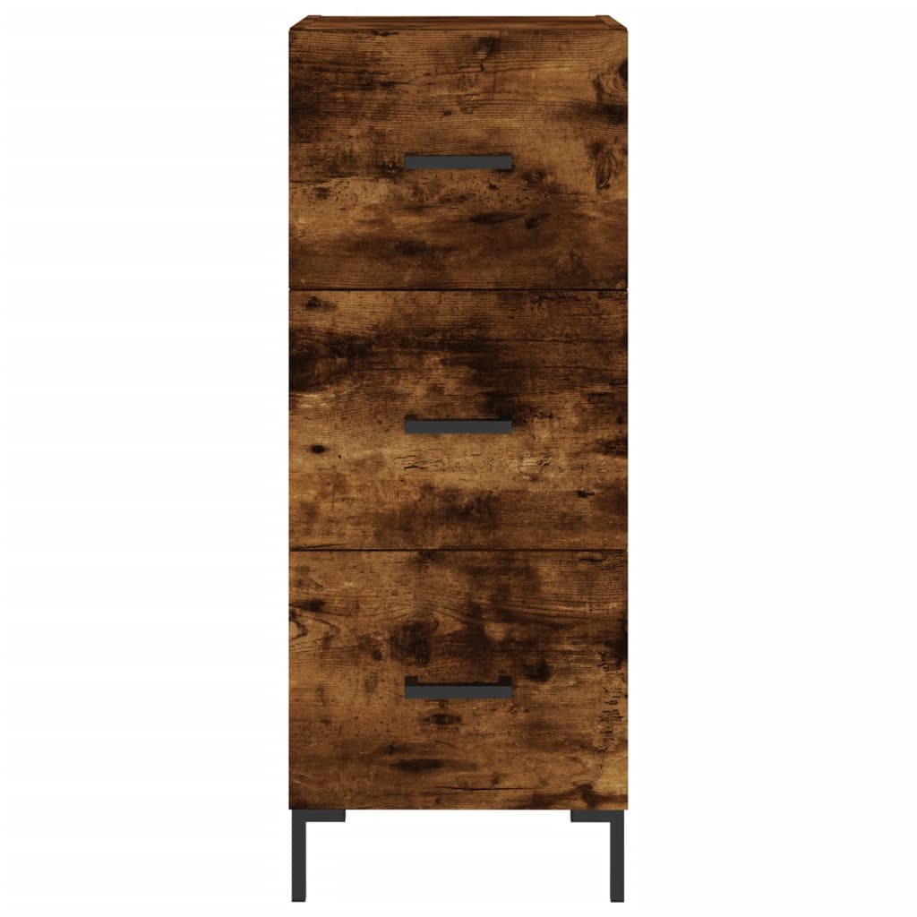 Visoka komoda dimljeni hrast 34,5x34x180cm konstruiranog drva