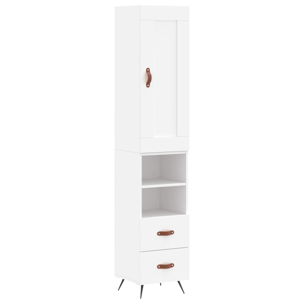 Visoka komoda bijeli 34,5x34x180 cm od konstruiranog drva