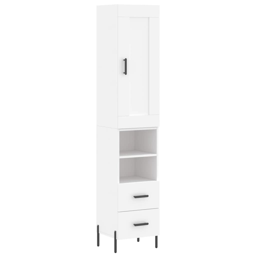 Visoka komoda bijeli 34,5x34x180 cm od konstruiranog drva