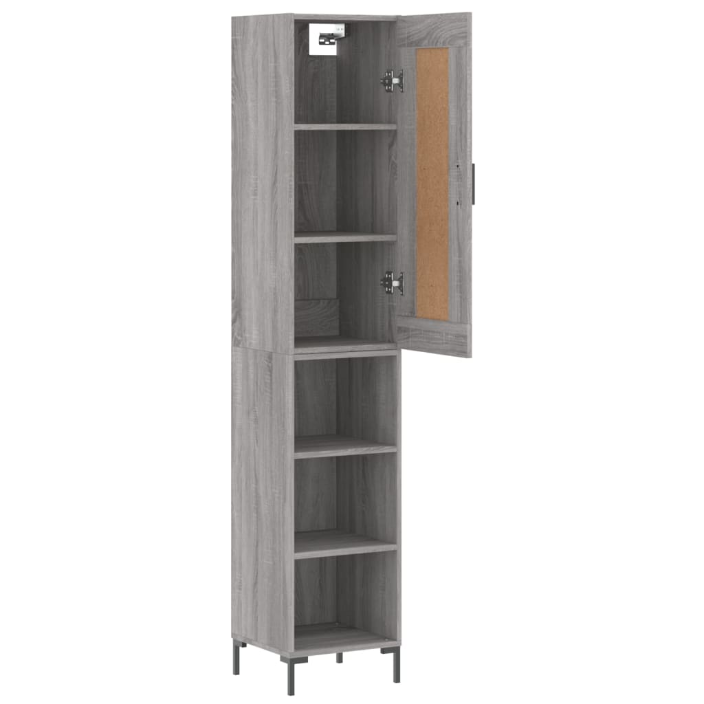 Visoka komoda siva sonome 34,5x34x180 cm od konstruiranog drva