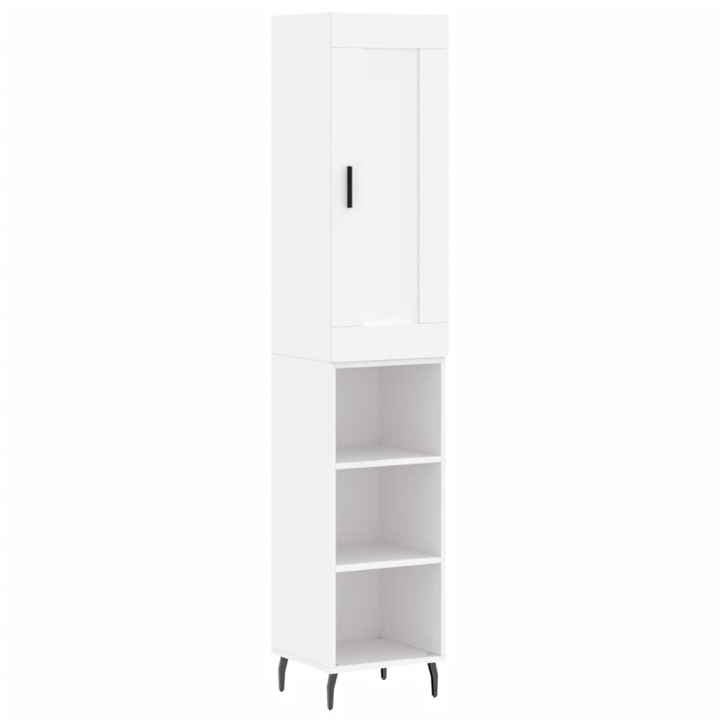 Visoka komoda bijeli 34,5x34x180 cm od konstruiranog drva