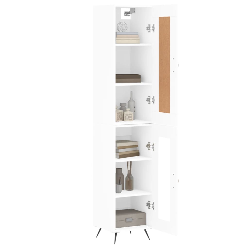 Visoka komoda bijeli 34,5x34x180 cm od konstruiranog drva