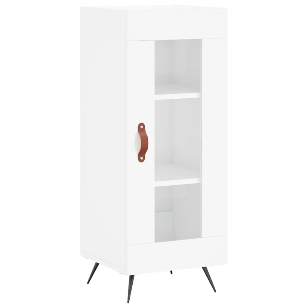 Visoka komoda sjajna bijela 34,5x34x180 cm konstruirano drvo
