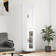Visoka komoda sjajna bijela 34,5x34x180 cm konstruirano drvo