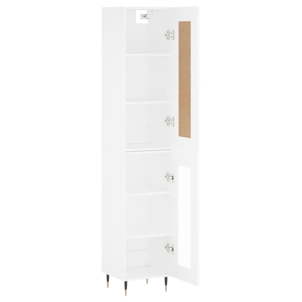 Visoka komoda bijeli 34,5x34x180 cm od konstruiranog drva