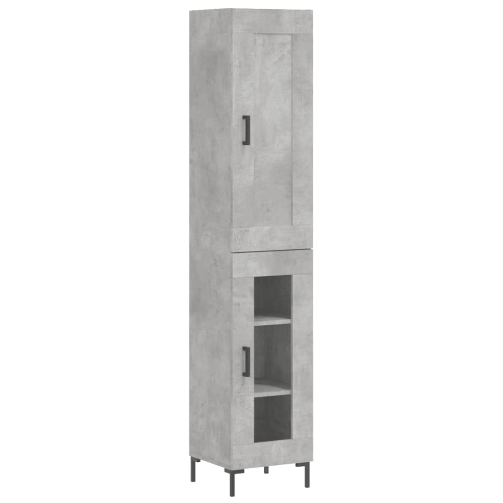 Visoka komoda siva betona 34,5x34x180 cm od konstruiranog drva