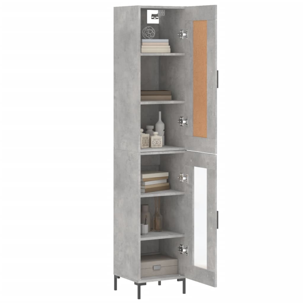 Visoka komoda siva betona 34,5x34x180 cm od konstruiranog drva