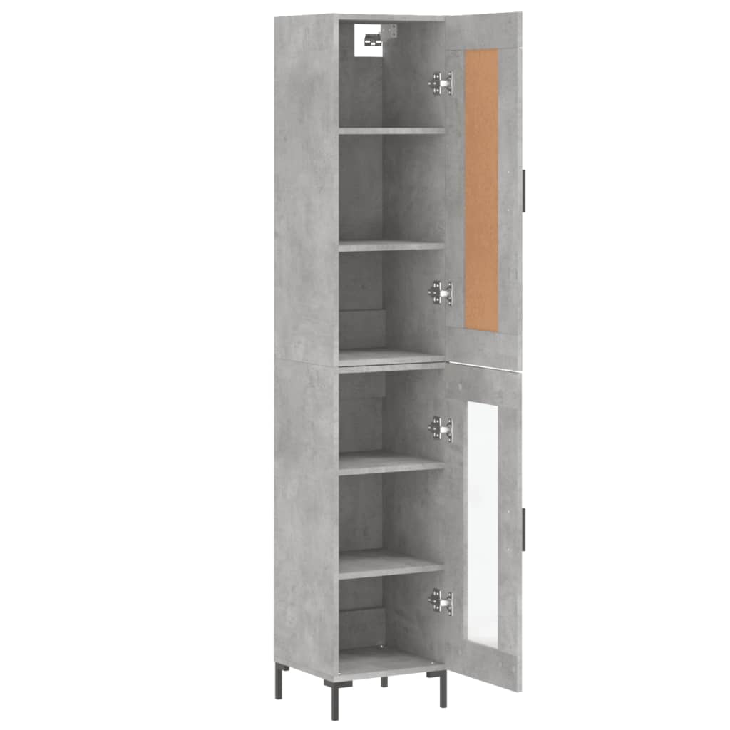 Visoka komoda siva betona 34,5x34x180 cm od konstruiranog drva