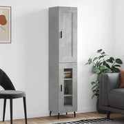 Visoka komoda siva betona 34,5x34x180 cm od konstruiranog drva