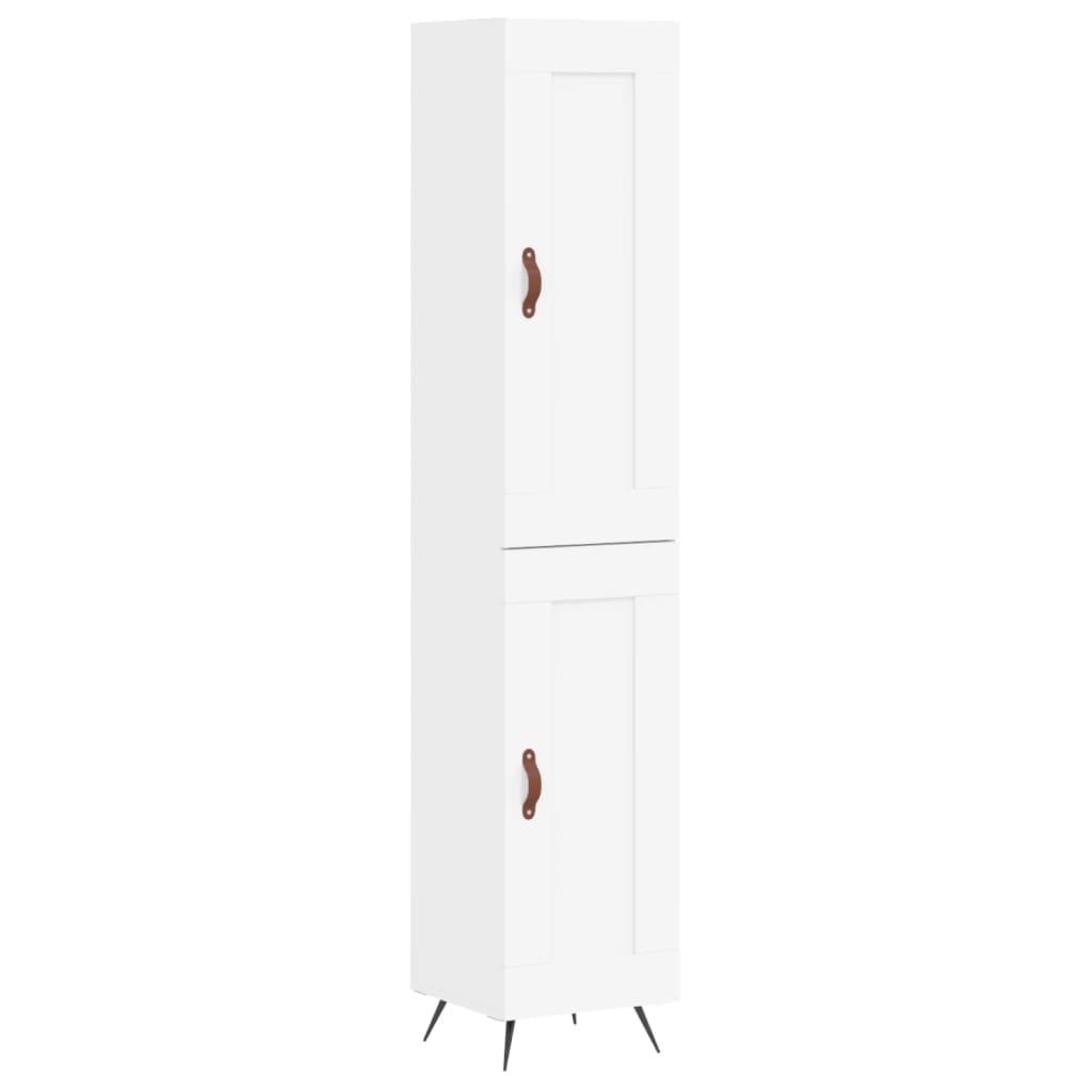 Visoka komoda bijeli 34,5x34x180 cm od konstruiranog drva