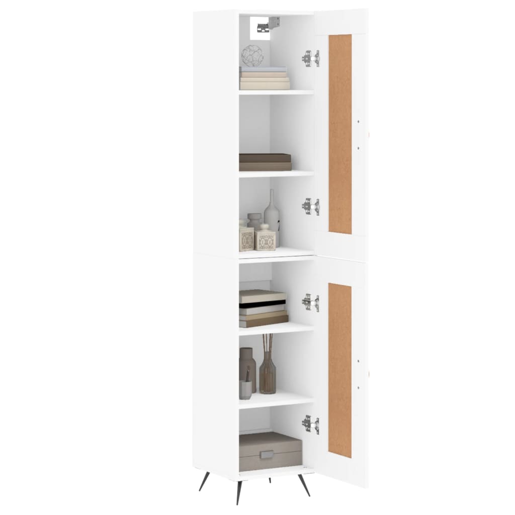 Visoka komoda bijeli 34,5x34x180 cm od konstruiranog drva