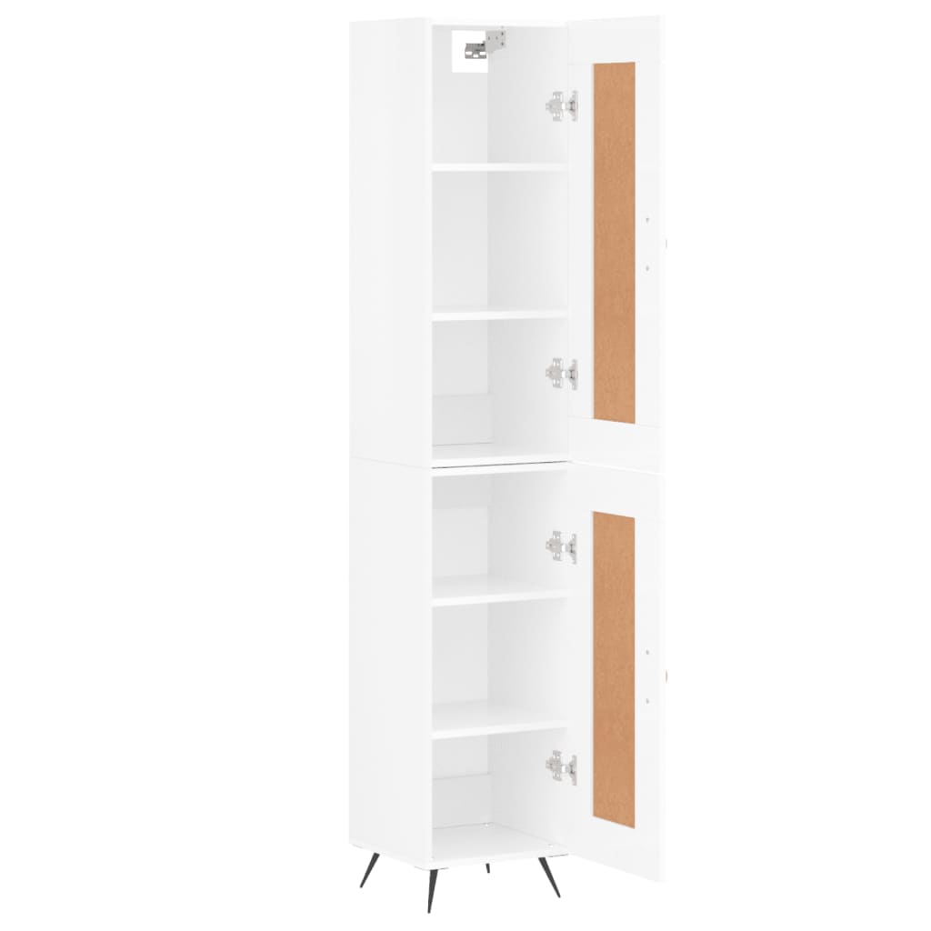Visoka komoda sjajna bijela 34,5x34x180 cm konstruirano drvo