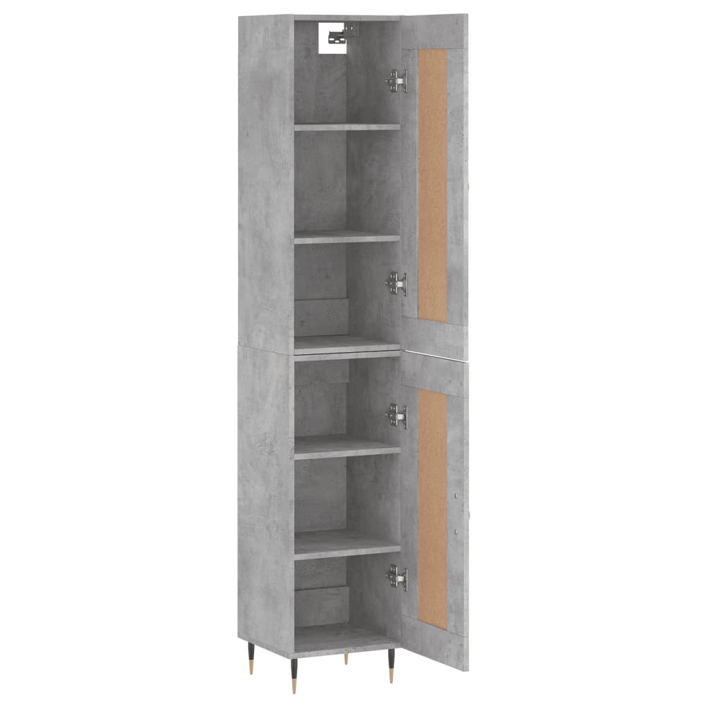 Visoka komoda siva betona 34,5x34x180 cm od konstruiranog drva