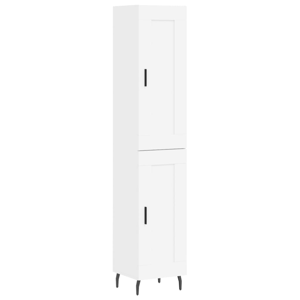 Visoka komoda bijeli 34,5x34x180 cm od konstruiranog drva