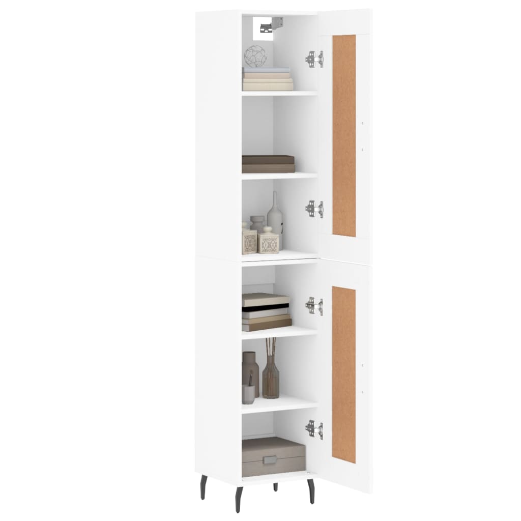 Visoka komoda bijeli 34,5x34x180 cm od konstruiranog drva