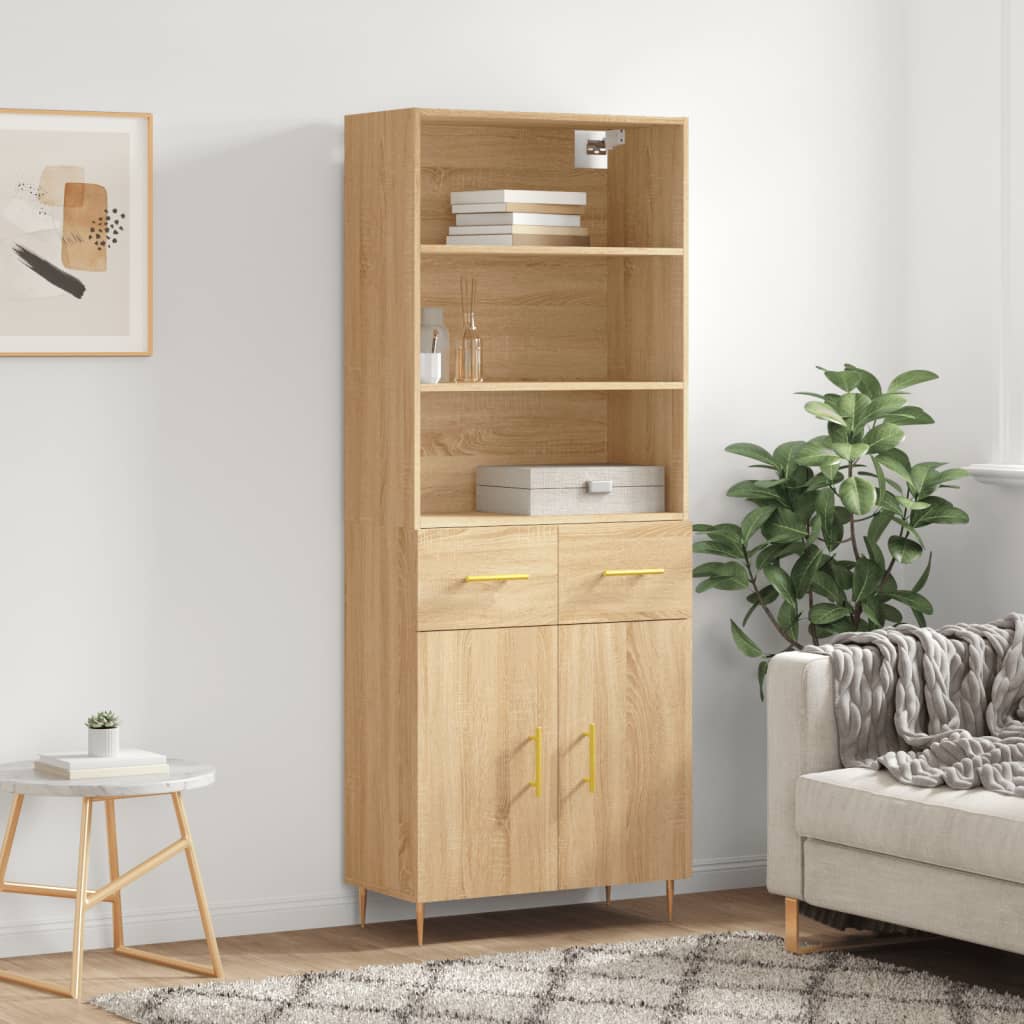 Visoka komoda hrasta sonome 69,5x34x180cm od konstruiranog drva