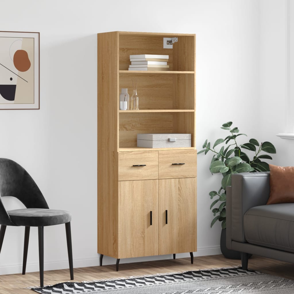 Visoka komoda hrasta sonome 69,5x34x180cm od konstruiranog drva