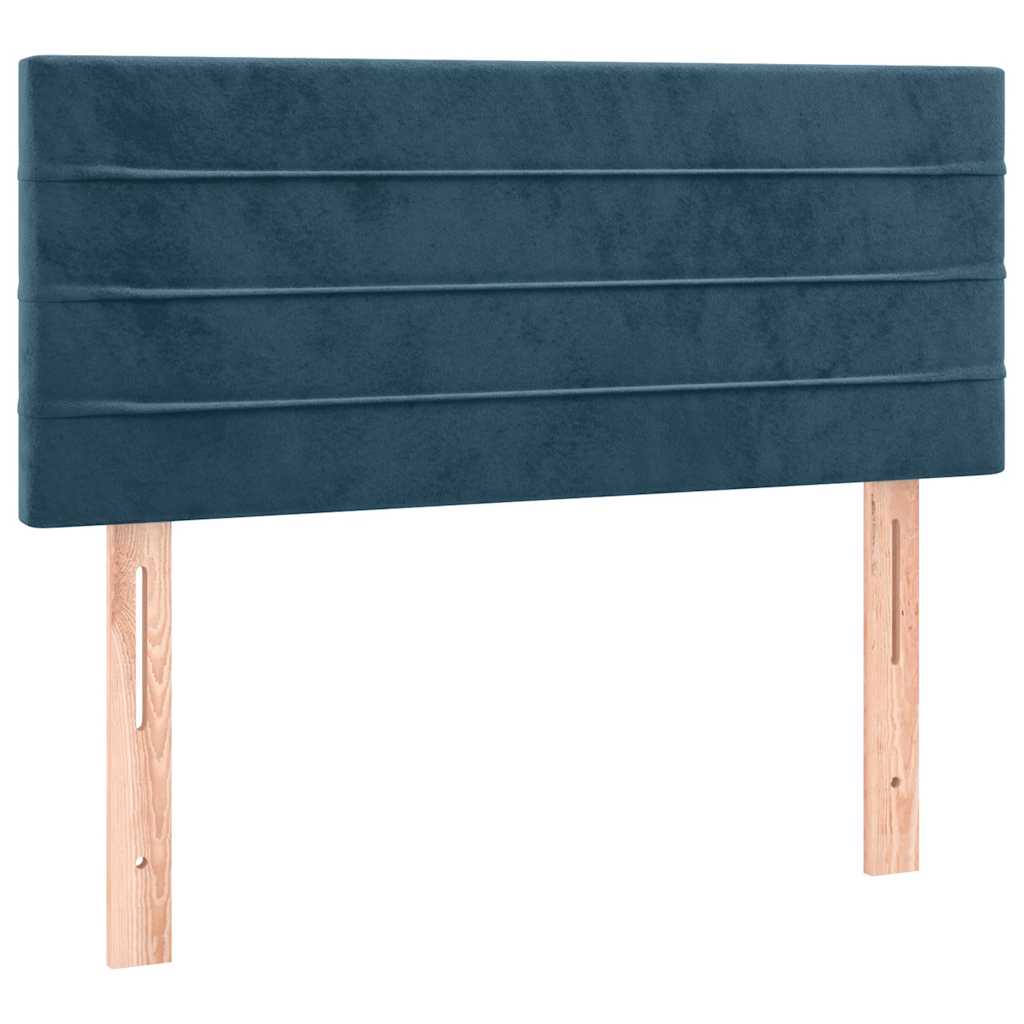 Box spring krevet s madracem tamnoplavi 120 x 200 cm baršunasti