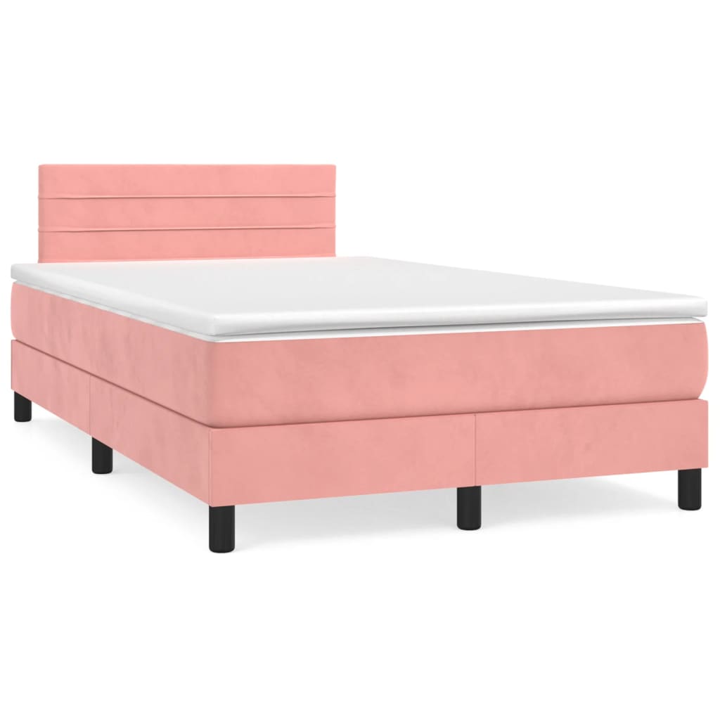 Box spring krevet s madracem ružičasti 120 x 200 cm baršunasti