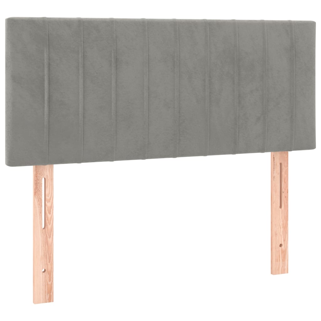 Box spring krevet s madracem svjetlosivi 120x200 cm baršunasti