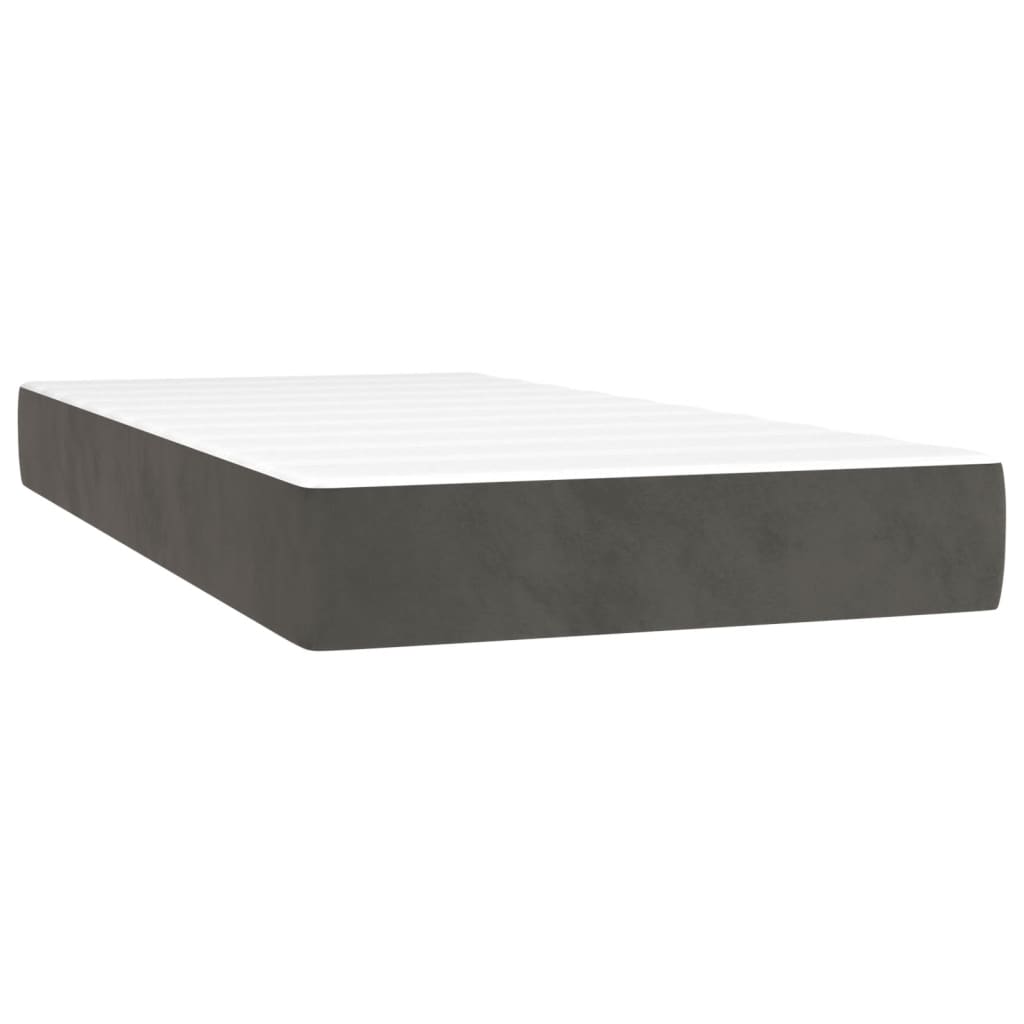 Box spring krevet s madracem tamnosivi 80 x 200 cm baršunasti