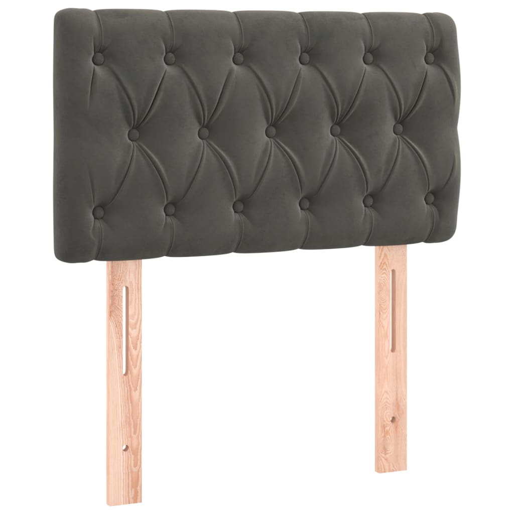 Box spring krevet s madracem tamnosivi 80 x 200 cm baršunasti