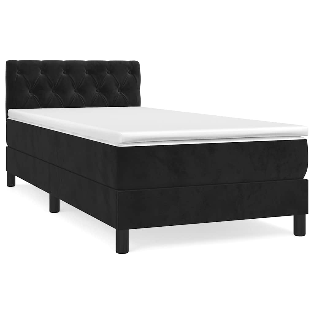 Box spring krevet s madracem crni 80 x 200 cm baršunasti